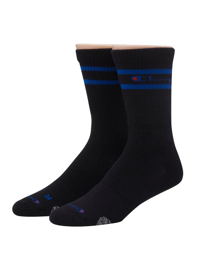 Champion Mens Socks NZ - Compression Crew 1-Pair Black ( 0824-FNJDO )